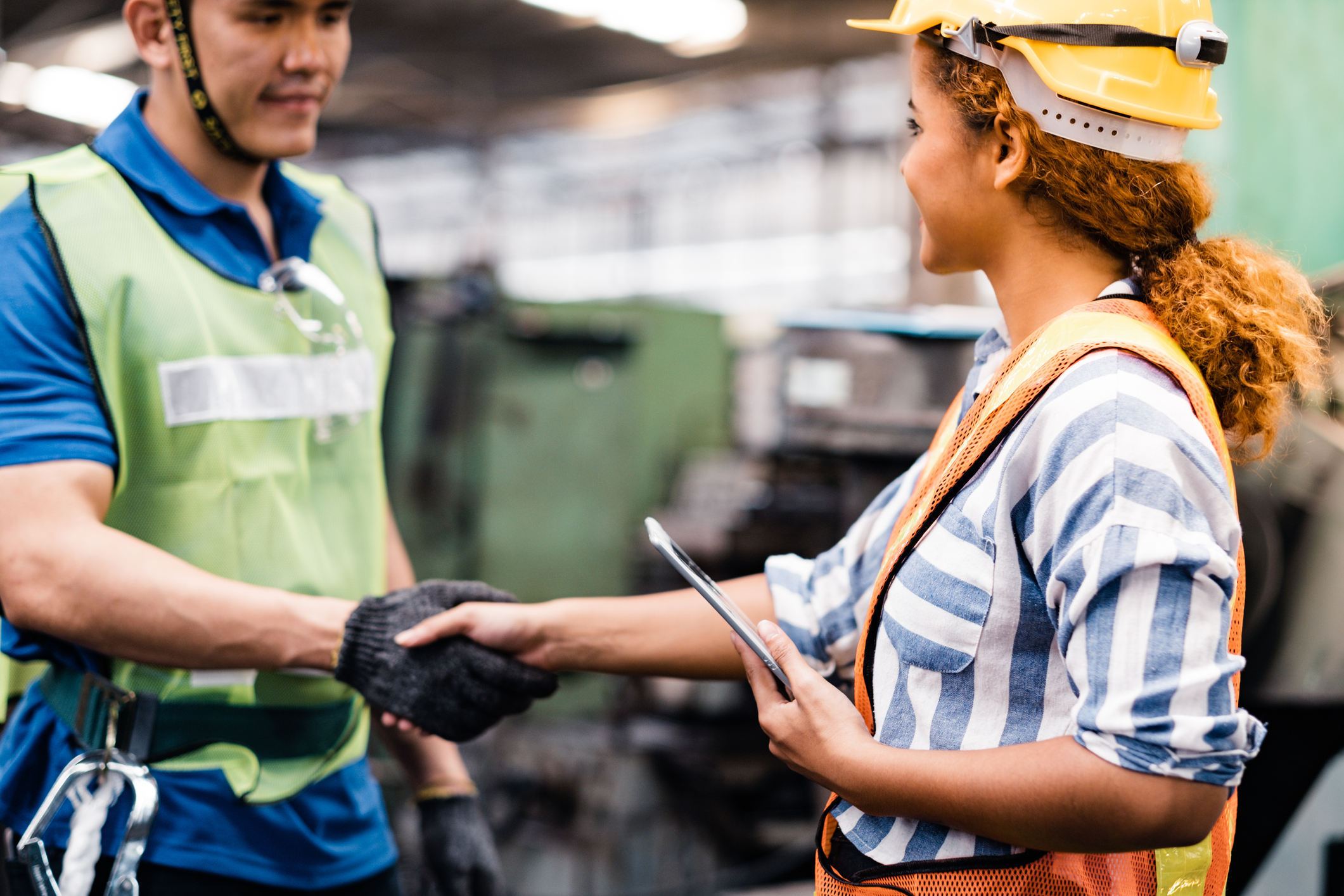 Industrial Engineers In Hard Hats.work At The Heavy Industry Manufacturing Factory.industrial Worker Indoors In Factory.aged Man Working In An Industrial Factory.