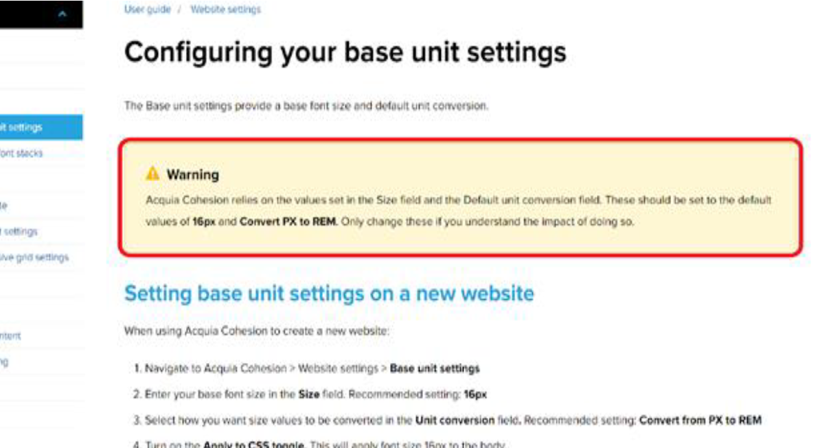 confirguring your base unit setting