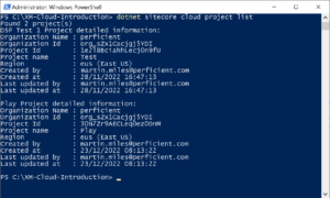 Using CLI for listing the projects running on XM Cloud instance
