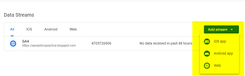 GA4 Data Streams