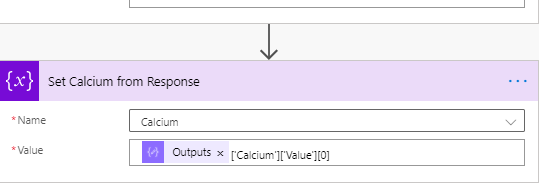 set calcium from response