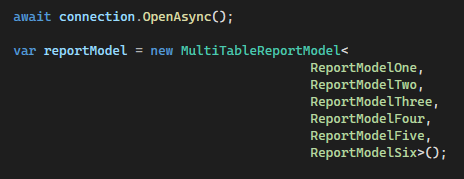 EF Core open connection and initialize multiple result sets model