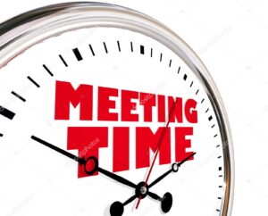 Meeting Time Appointment Joint Discussion Clock Hands Ticking 3d Illustration