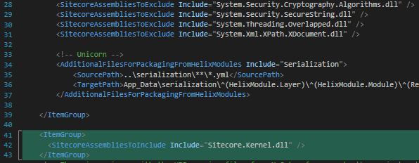 Sitecoreassembliestoinclude In Website.wpp.targets File Within New Itemgroup