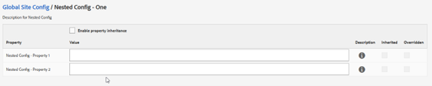 AEM Global Site Config Nested Config One