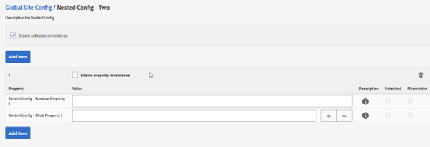 AEM Global Site Config Nested Config Two