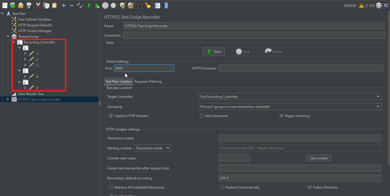 Api Requests In Jmeter Recording Controller