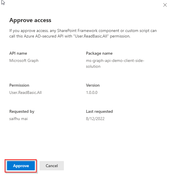 SharePoint Admin Center API Access Approve reject_Microsoft Graph API in SharePoint SPFX