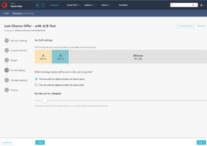 Setting a campaign with A/B Test