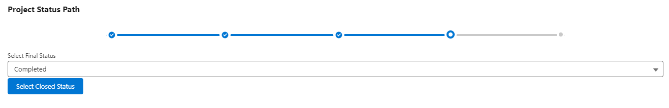 Custom Salesforce Path LWC showing progress indicator