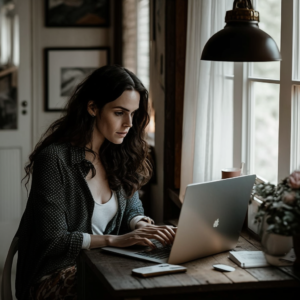 Cheryldavisprft Brunette Woman Typing At Laptop In Home Office 7926eee3 Bfbd 4cd5 9c1e Ec1d0c9988b7