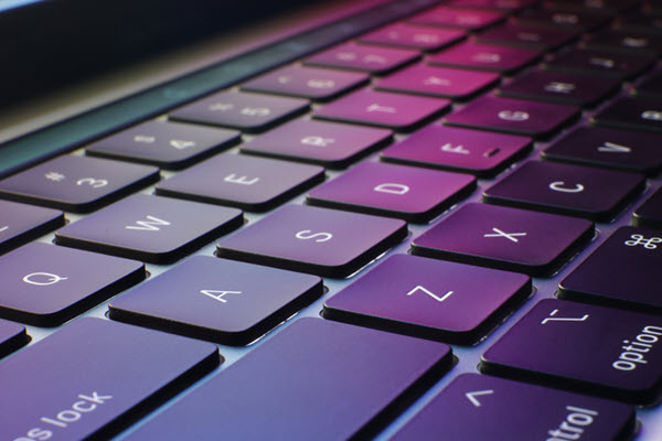 Laptop/notebook keyboard with colorful background