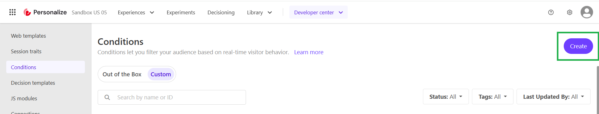 Custom Condition Create