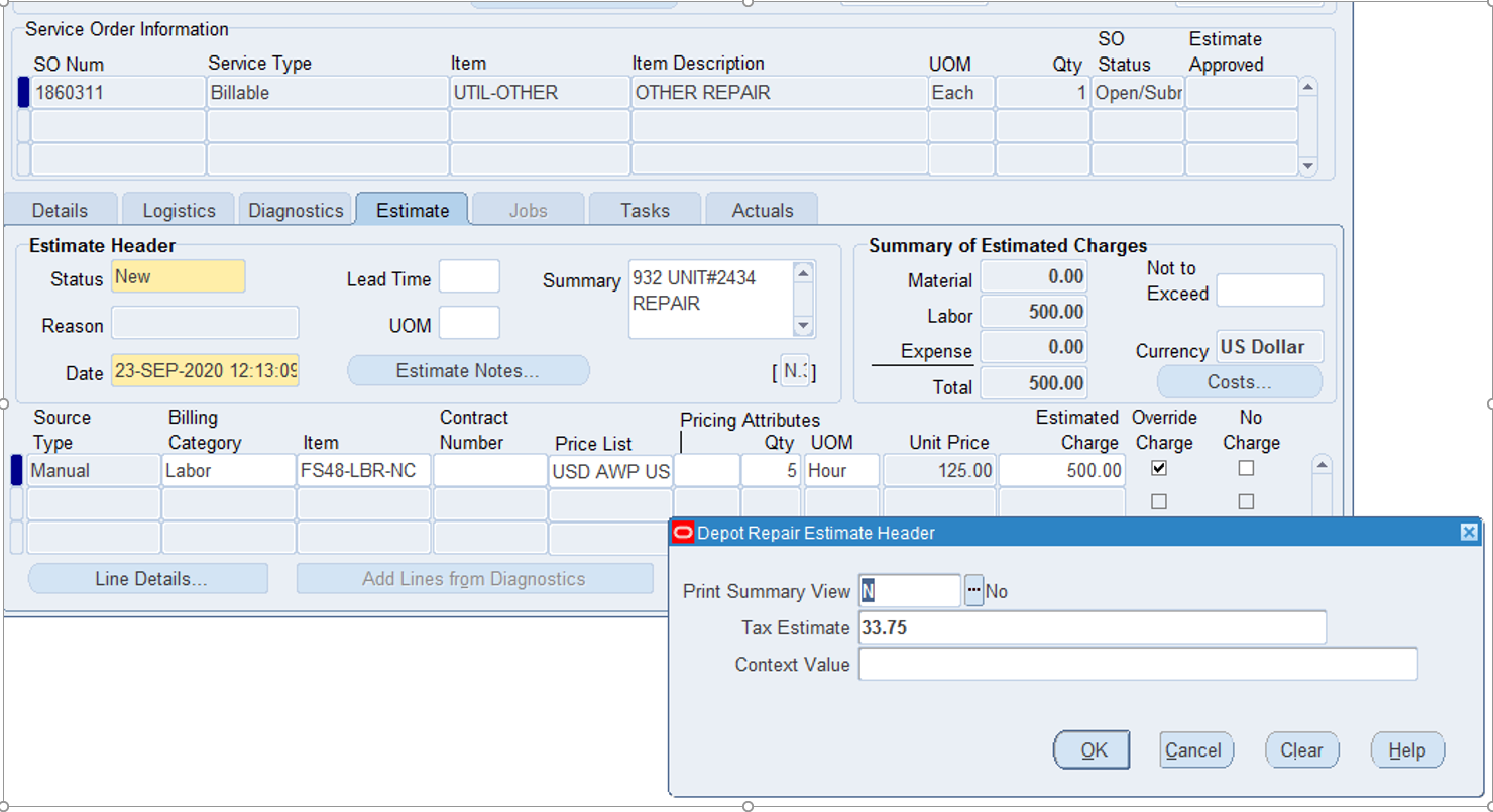 Estimate Tax on your Oracle EBS Depot Repair Form / Blogs / Perficient