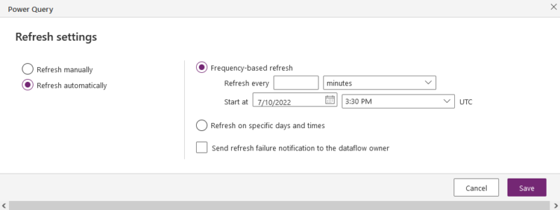 Schedule Automated Refresh