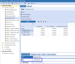 Detail Cube View Total Row