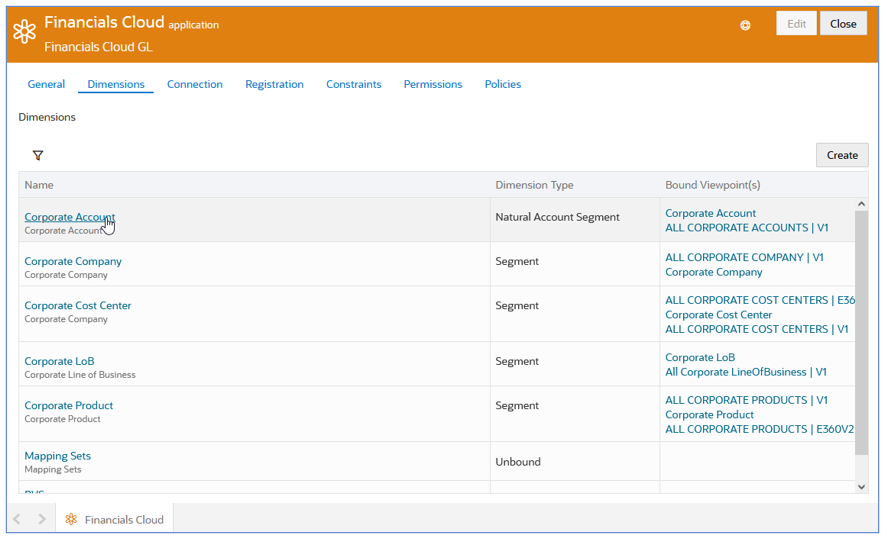 Financials Cloud GL Configured Dimensions 