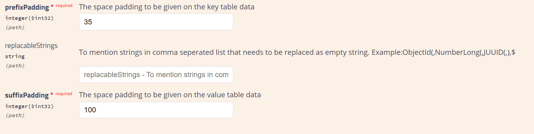 Example Parameters