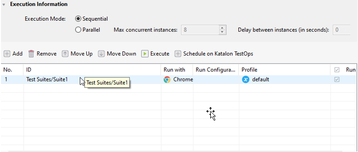 Execution Information In Test Suite Collection