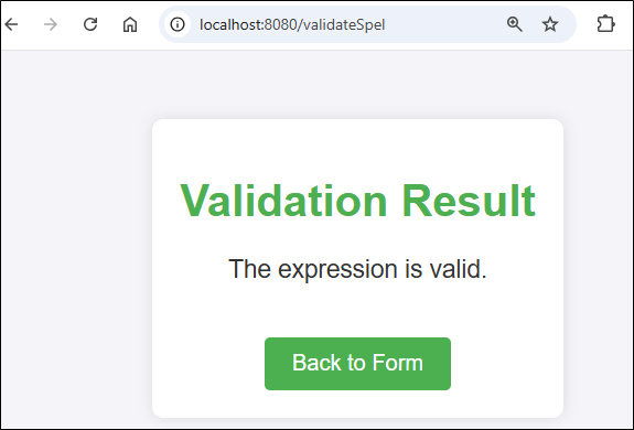 Expression Validator Result