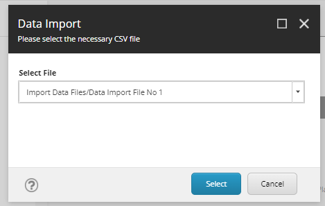 File Import Popup Selected