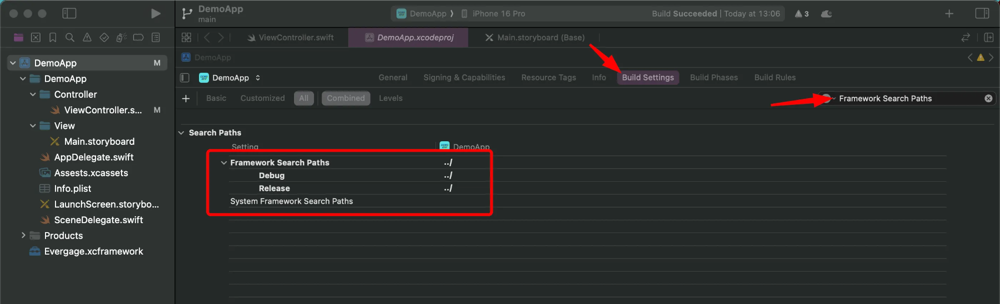 Framework Search Paths