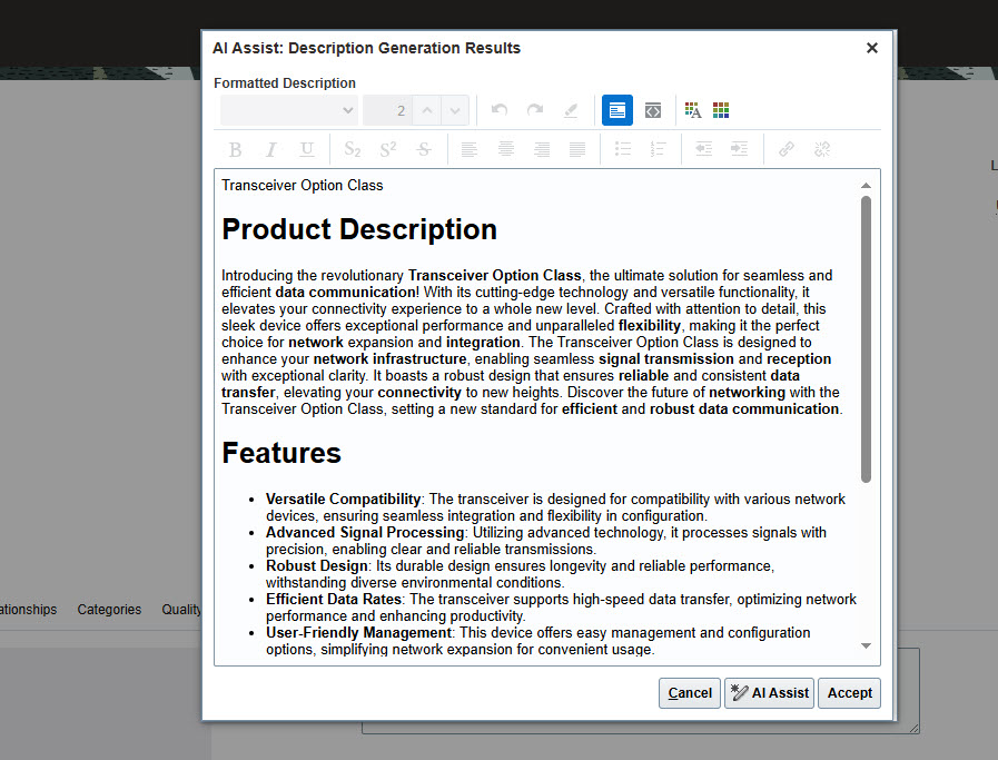 Generated Description