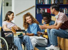 Diverse Group Of Students Chatting