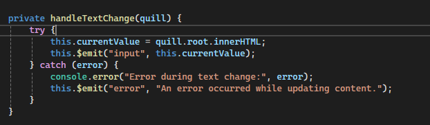 Handle Text Change Errors