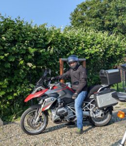 Radu with his motorcycle