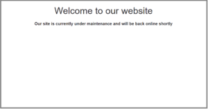 Maintenance Page