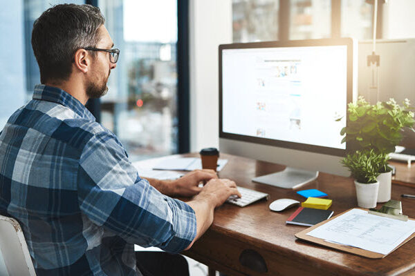 Man Using Computer