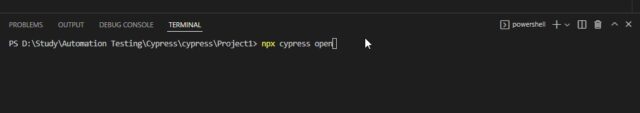 Open Cypress With Terminal