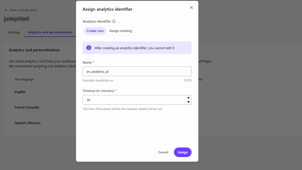 Personalization Add Analytics Identifier