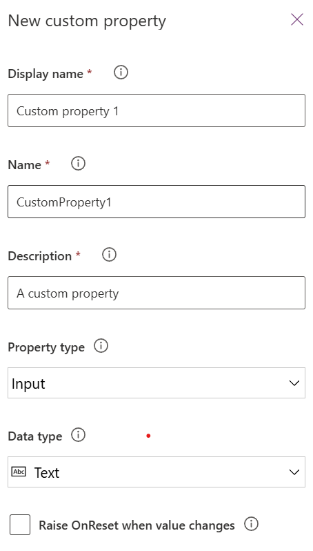 Custom Properties Compponent Power apps