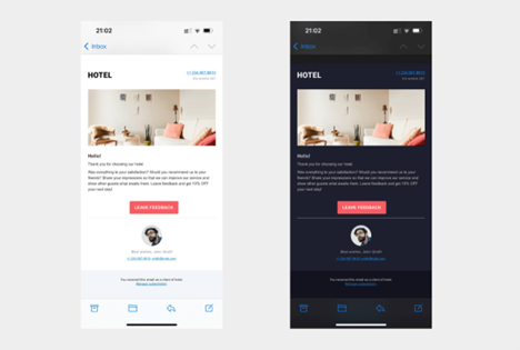 Light and dark email modes