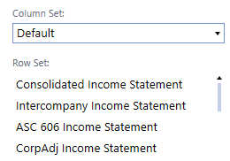 Row Set Selection