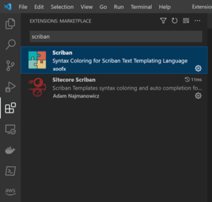 Scriban SXA VSCode extension
