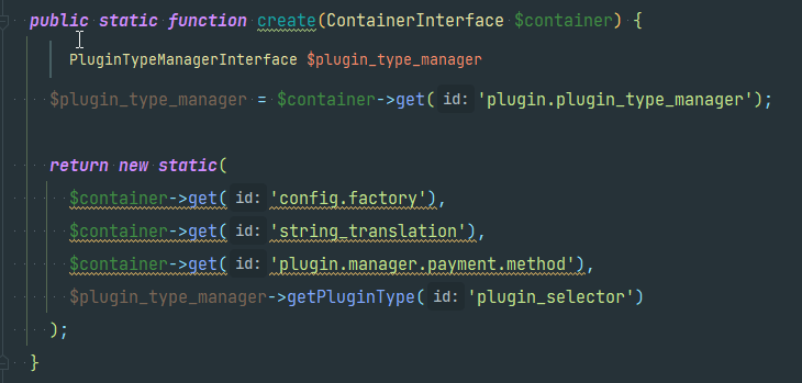 Container Interface for di.