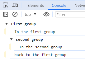 Console.group