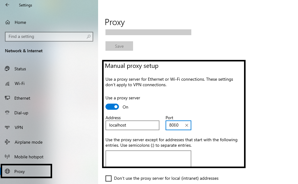 Proxy Setting In Windows