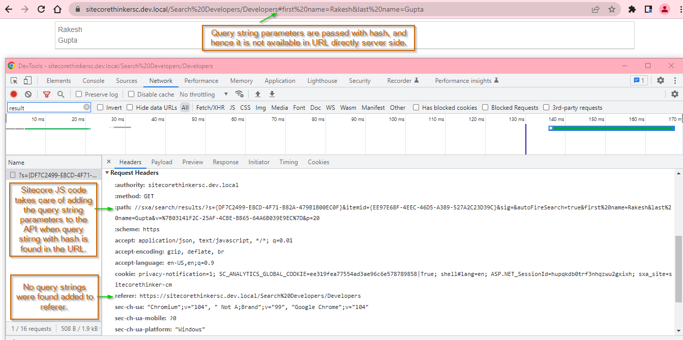 Query Strings Parameters with Hash