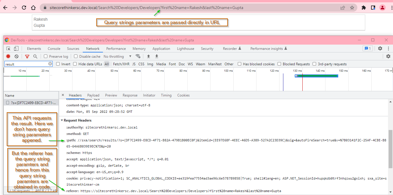 Direct Query Strings Parameters