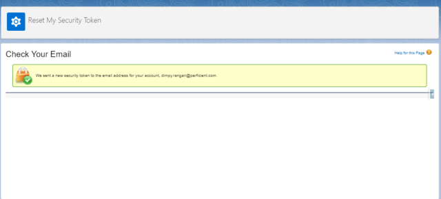 Reset My Security Token Salesforce