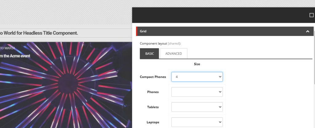 Sxa Grid Settings