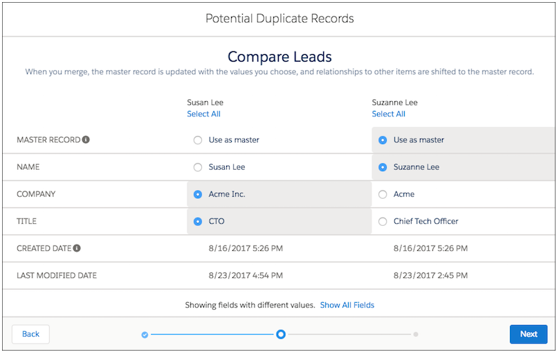 Salesforce Merge