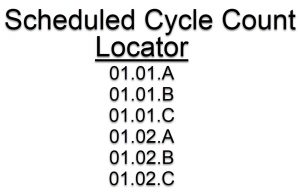 Schedule Cycle Count - Locator