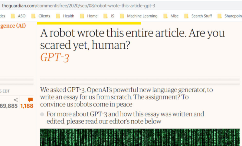 Screenshot 1 The Guardian Article Written By Gpt 3