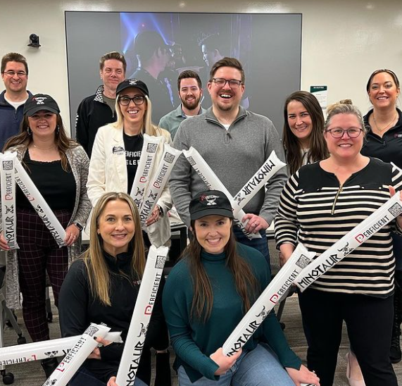 Colleagues in St. Louis cheering on Team RioBotz and Minotaur