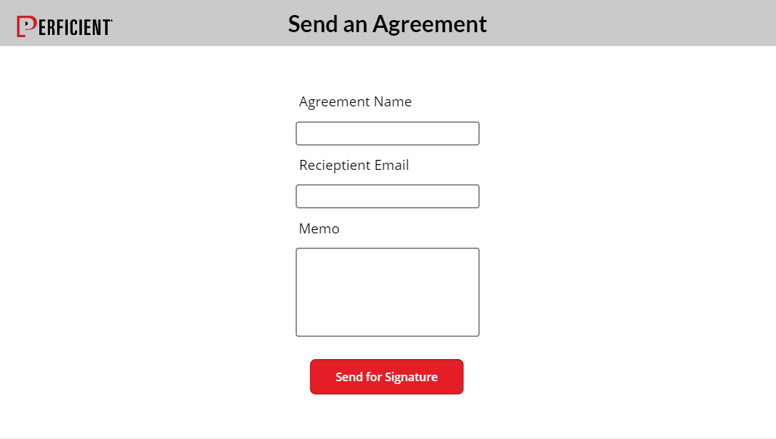 Send An Agreement Page